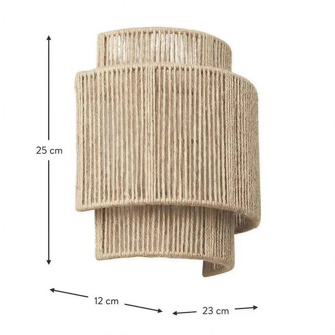 Rattan and Bamboo Wall Light - View 6