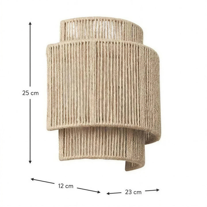 Rattan and Bamboo Wall Light - View 6