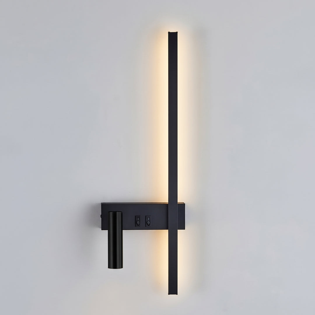 Swivel LED Wall Light in Black, Left
