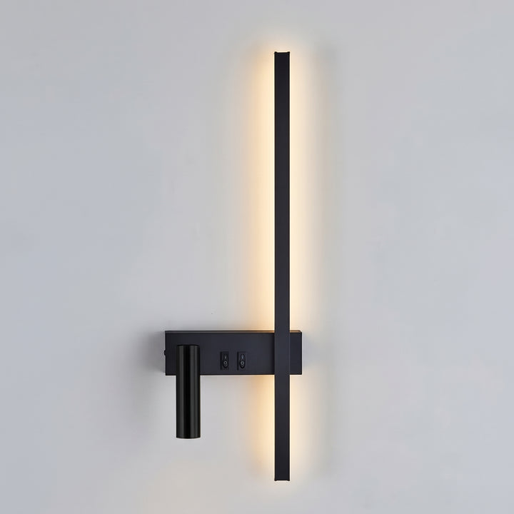 Swivel LED Wall Light in Black, Left