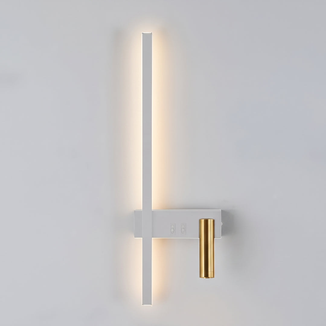 Swivel LED Wall Light in White and Gold, Right