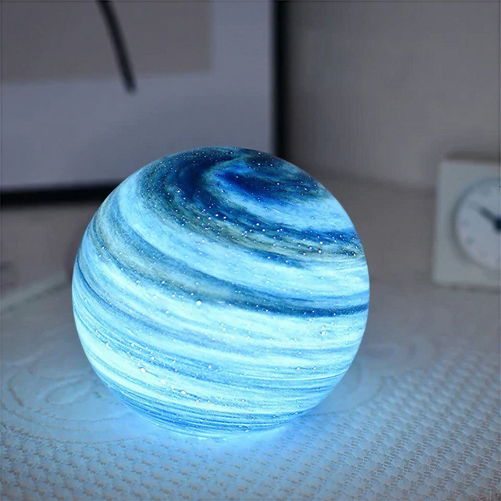 Swirl Glass Look Sphere Table Lamp - View 2
