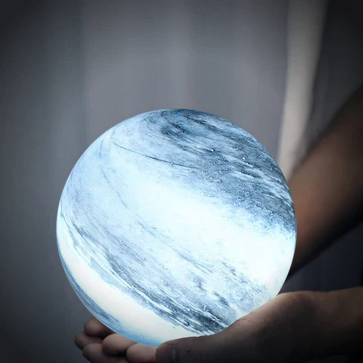 Swirl Glass Look Sphere Table Lamp - View 3