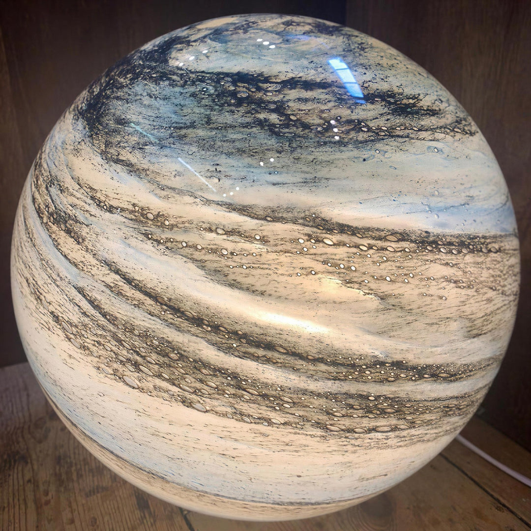 Swirl Glass Look Sphere Table Lamp - View 7