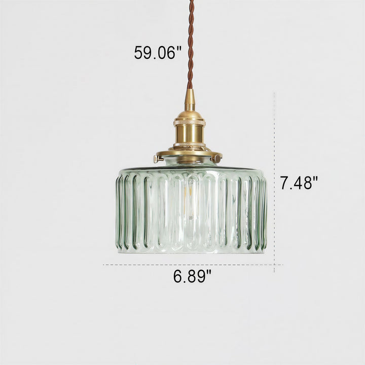 Japanese Style Glass Pendant Light - View 3