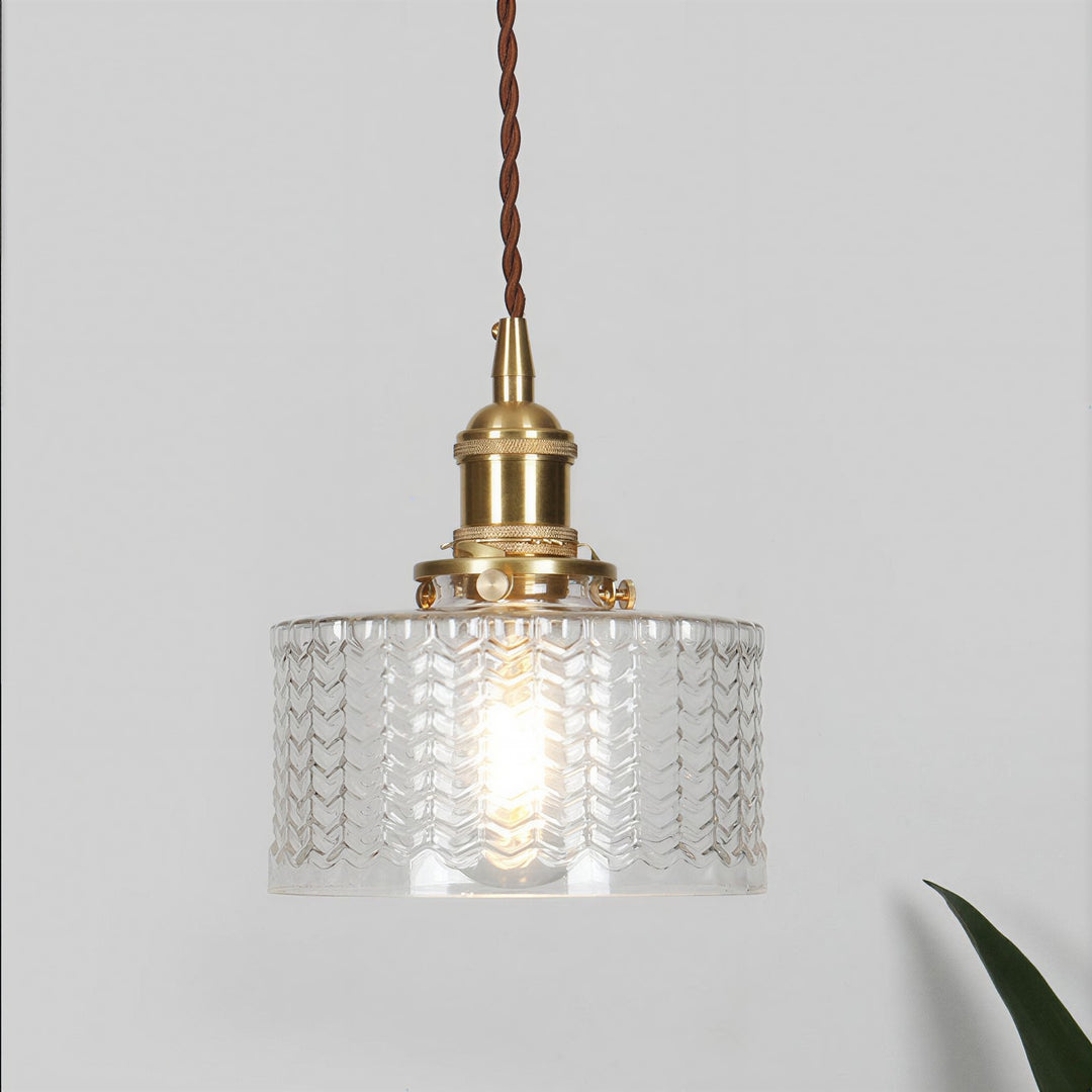 Japanese Style Glass Pendant Light in Clear