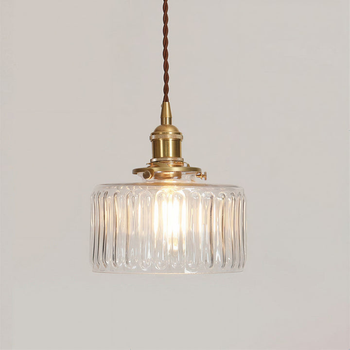 Japanese Style Glass Pendant Light in Clear - View 2