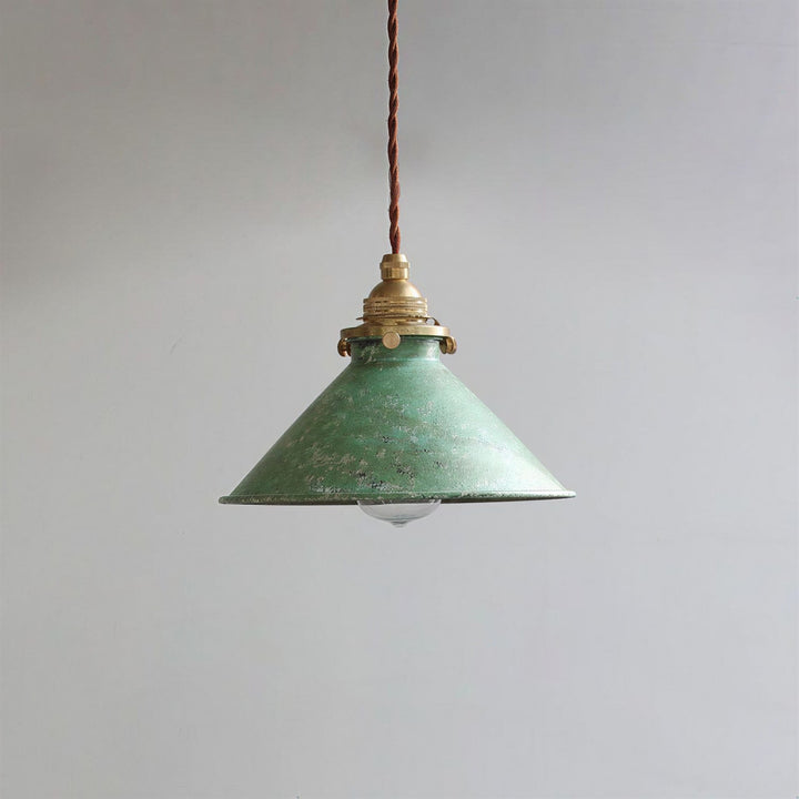 Industrial Cone Pendant Light in Green