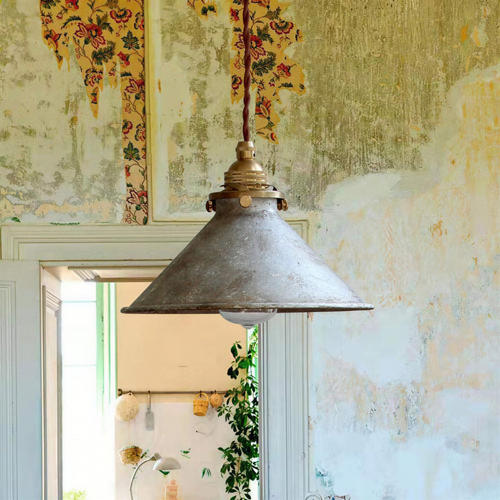 Industrial Cone Pendant Light in Silver