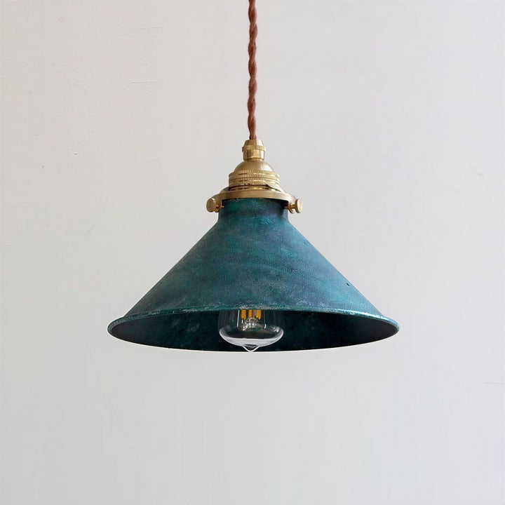 Industrial Cone Pendant Light in Blue