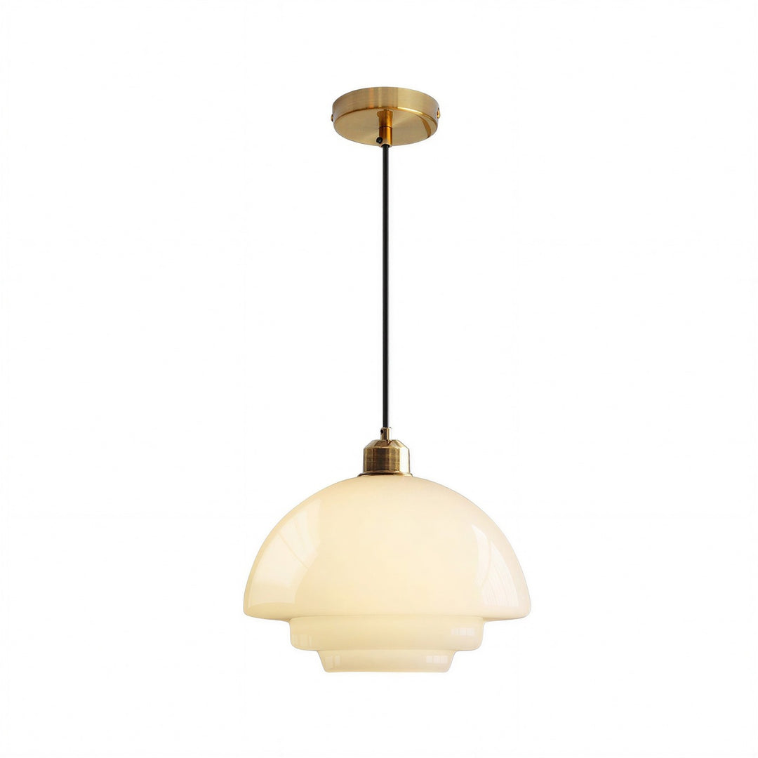 Vintage Milky Glass Pendant Light - View 2