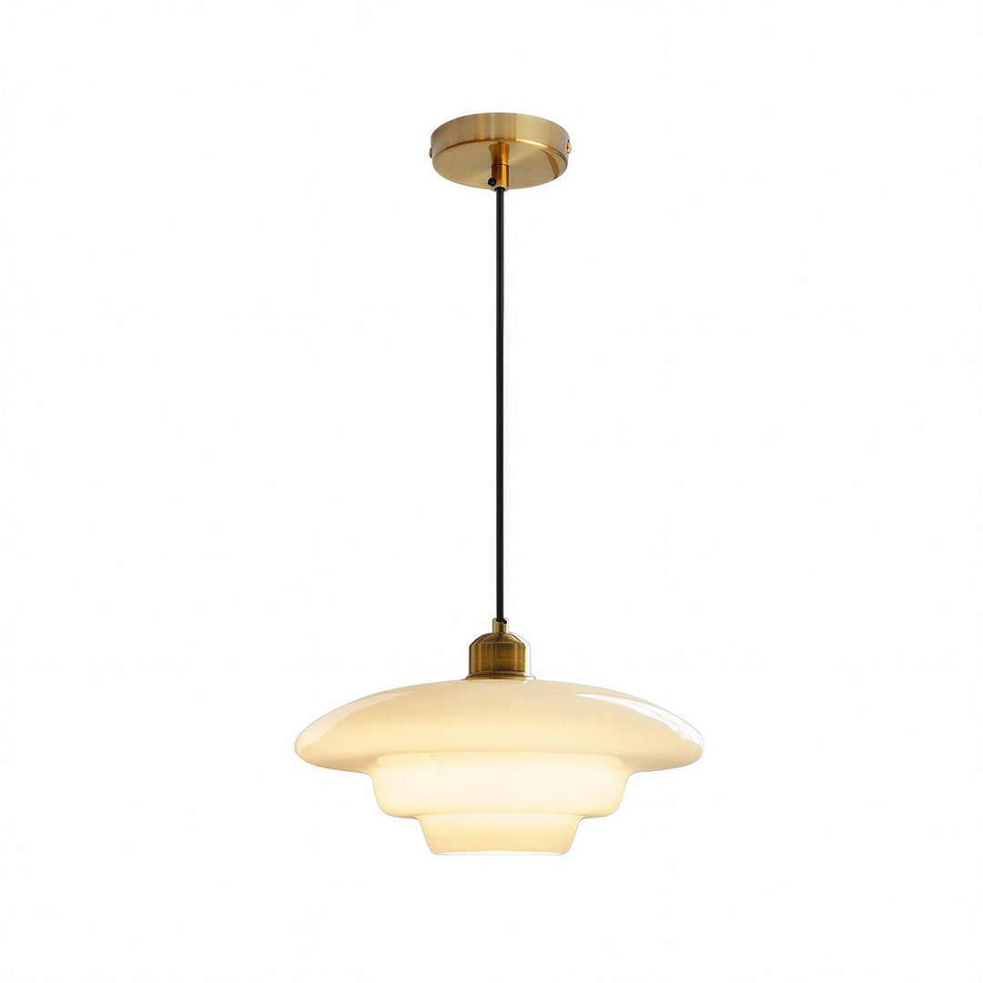 Vintage Milky Glass Pendant Light - View 3