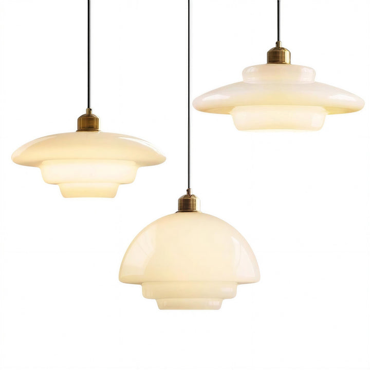 Vintage Milky Glass Pendant Light - View 4