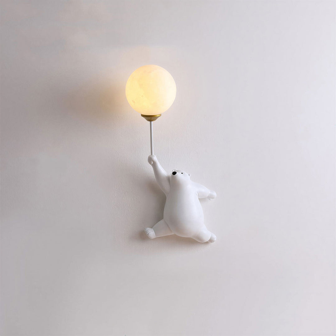 Bear Balloon Wall Lamp in White