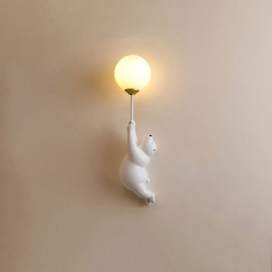 Bear Balloon Wall Lamp in White - View 2