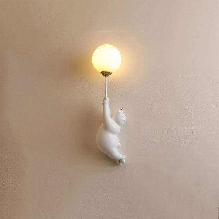 Bear Balloon Wall Lamp in White - View 2