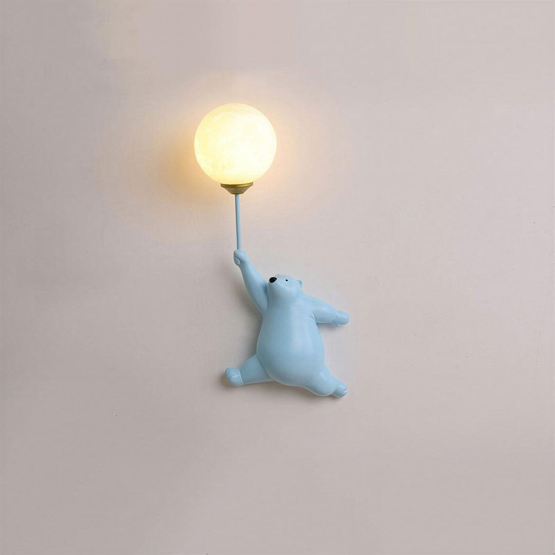 Bear Balloon Wall Lamp in Blue