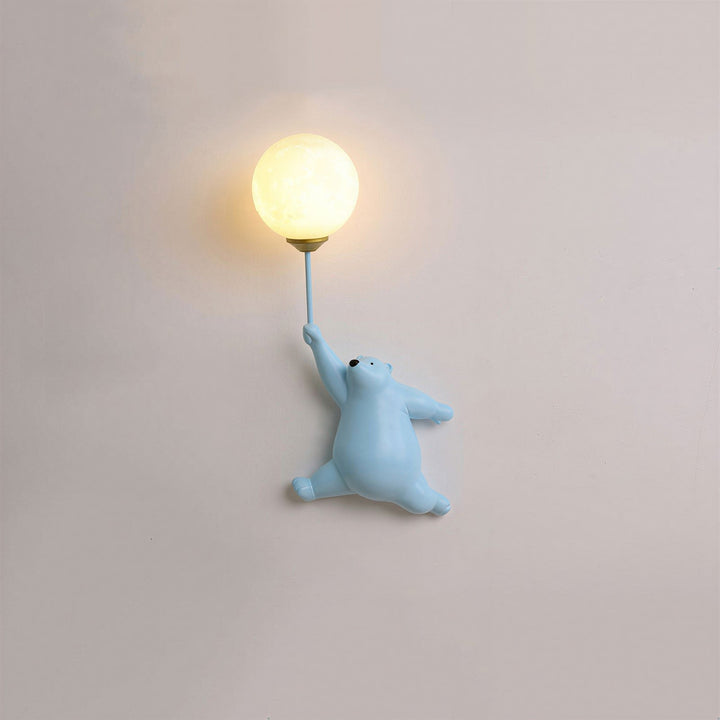 Bear Balloon Wall Lamp in Blue