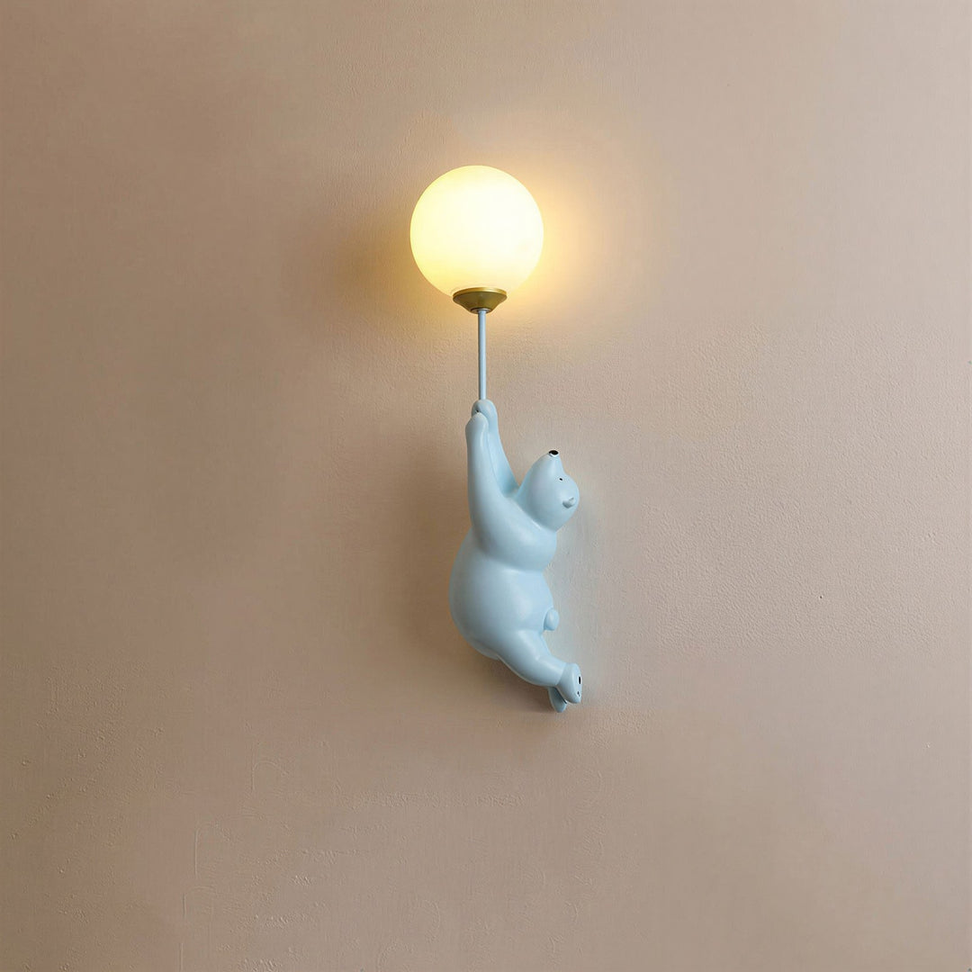 Bear Balloon Wall Lamp in Blue - View 2