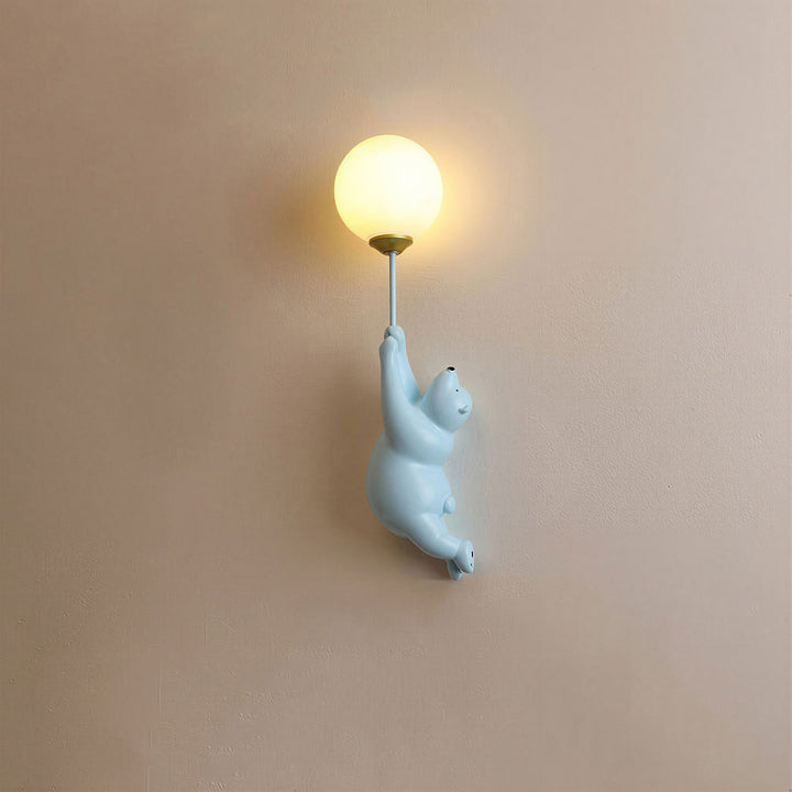 Bear Balloon Wall Lamp in Blue - View 2