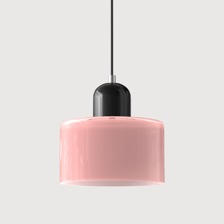 Bauhaus Coloured Glass Pendant Light in Pink - View 4