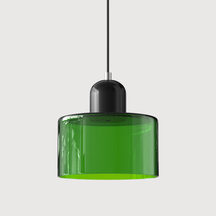 Bauhaus Coloured Glass Pendant Light in Green