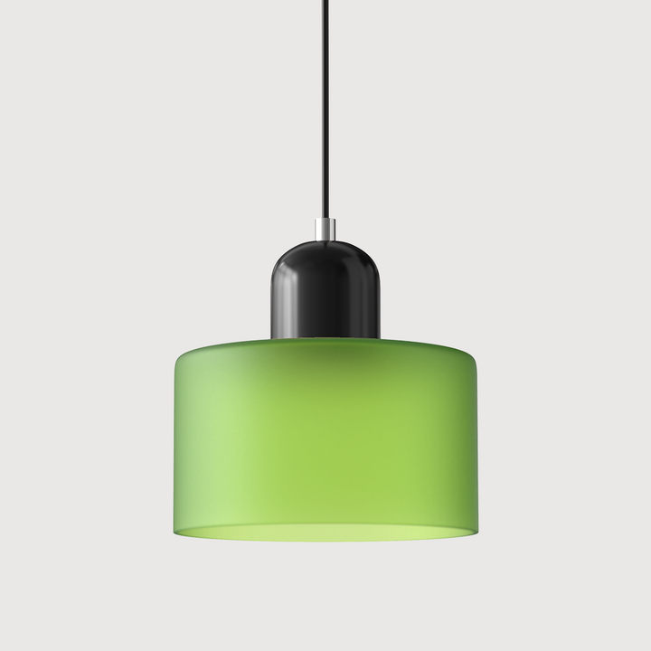 Bauhaus Coloured Glass Pendant Light in Frosted Green - View 4