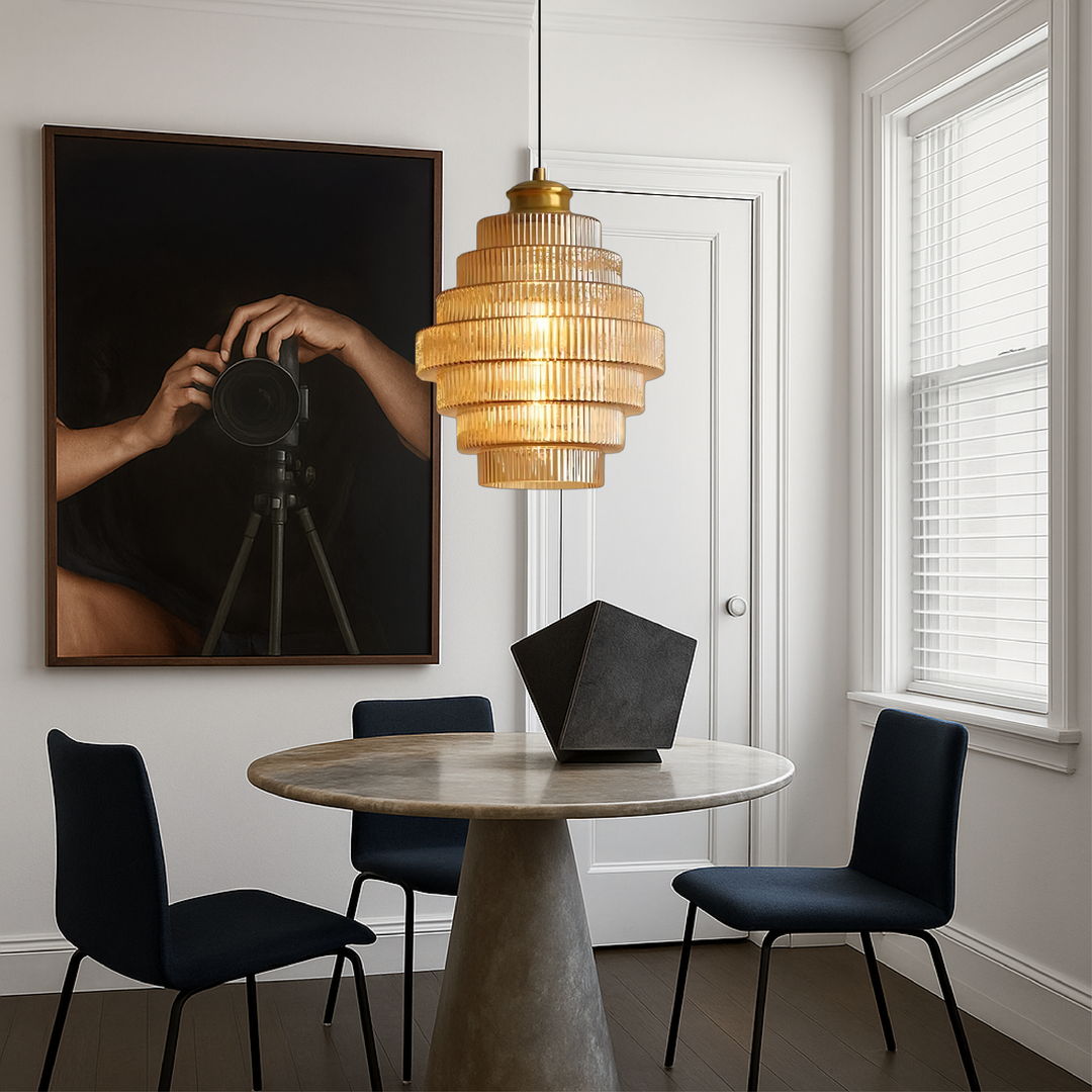 Vintage Tiered Glass Pendant Light