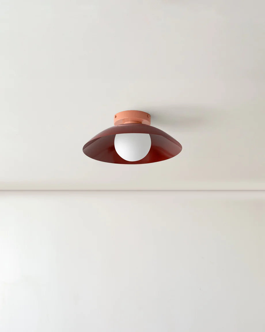Scallop Wall and Ceiling Light in Oxide Red, Peach