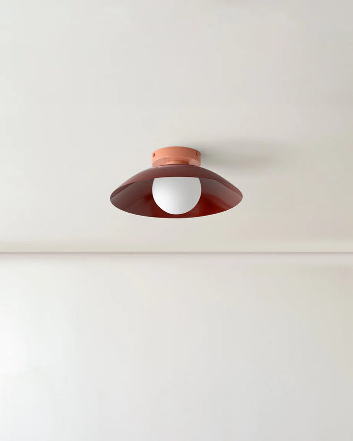 Scallop Wall and Ceiling Light in Oxide Red, Peach