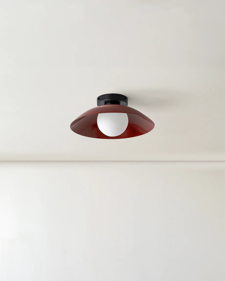 Scallop Wall and Ceiling Light in Oxide Red, Black