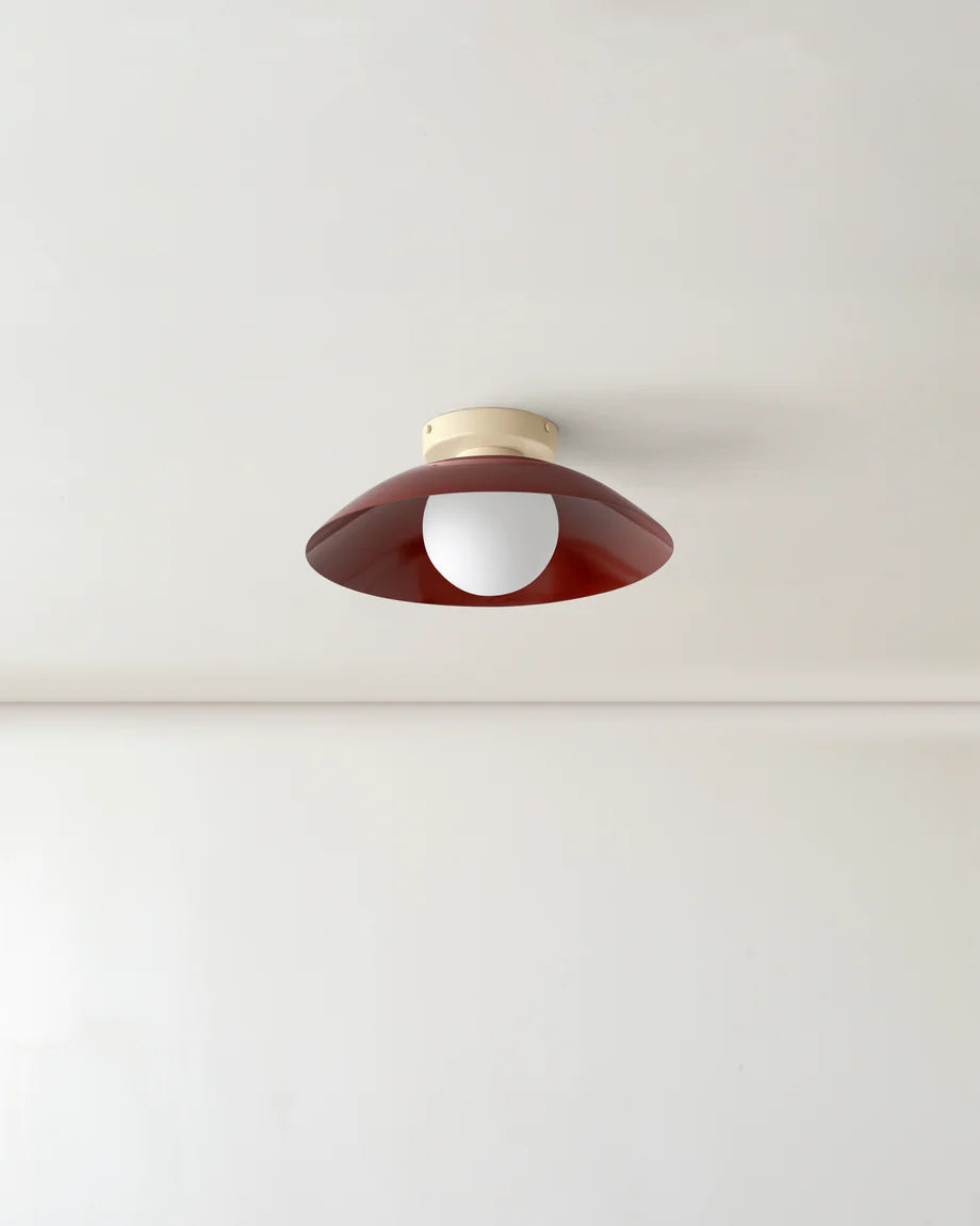 Scallop Wall and Ceiling Light in Oxide Red, Bone