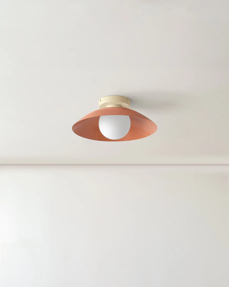 Scallop Wall and Ceiling Light in Peach, Bone