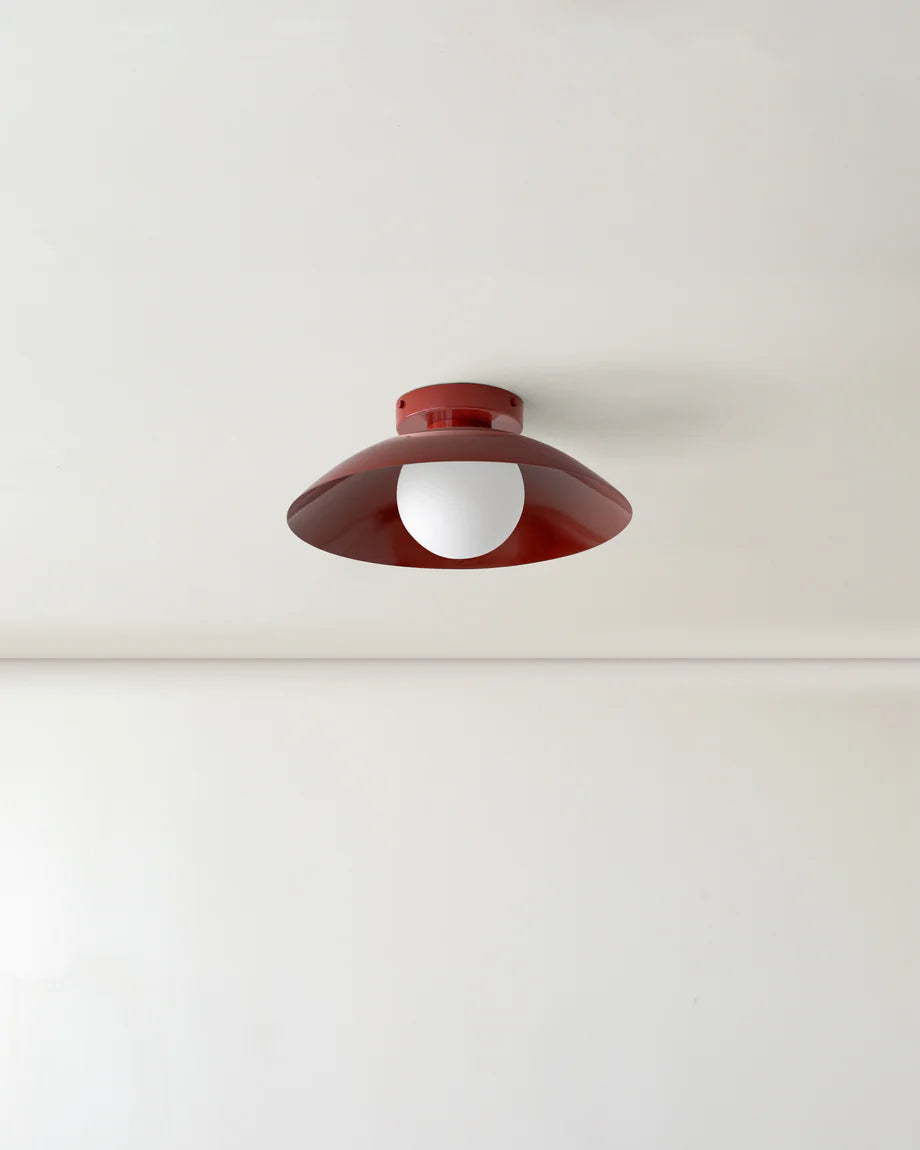 Scallop Wall and Ceiling Light in Oxide Red