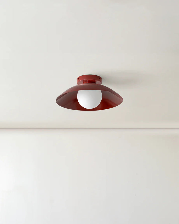 Scallop Wall and Ceiling Light in Oxide Red