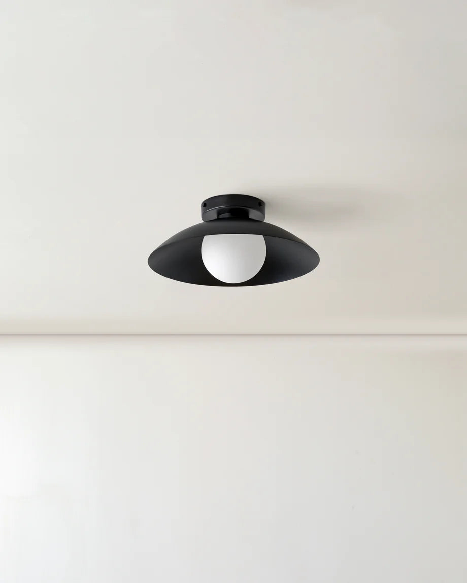 Scallop Wall and Ceiling Light in Black