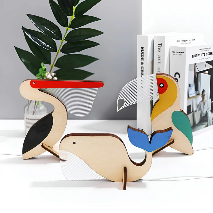 Nordic Wooden Animal LED Table Lamp