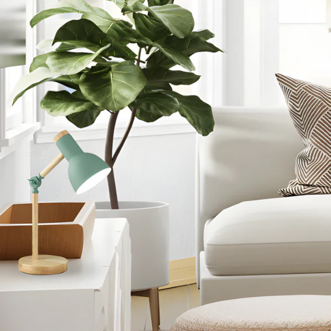 Adjustable LED Table Lamp with Wooden and Metal Design - Modern Bedside or Desk Lamp for Bedroom and Study 2