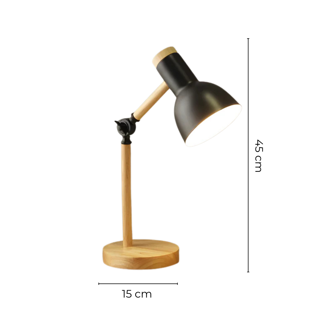 Adjustable LED Table Lamp with Wooden and Metal Design - Modern Bedside or Desk Lamp for Bedroom and Study 5