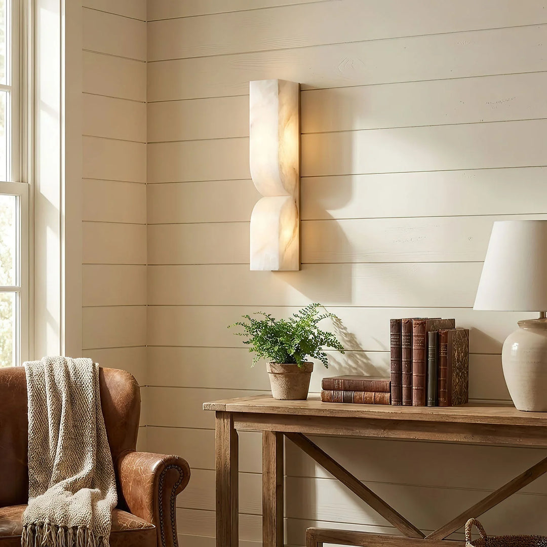Vertical Alabaster Wall Sconce