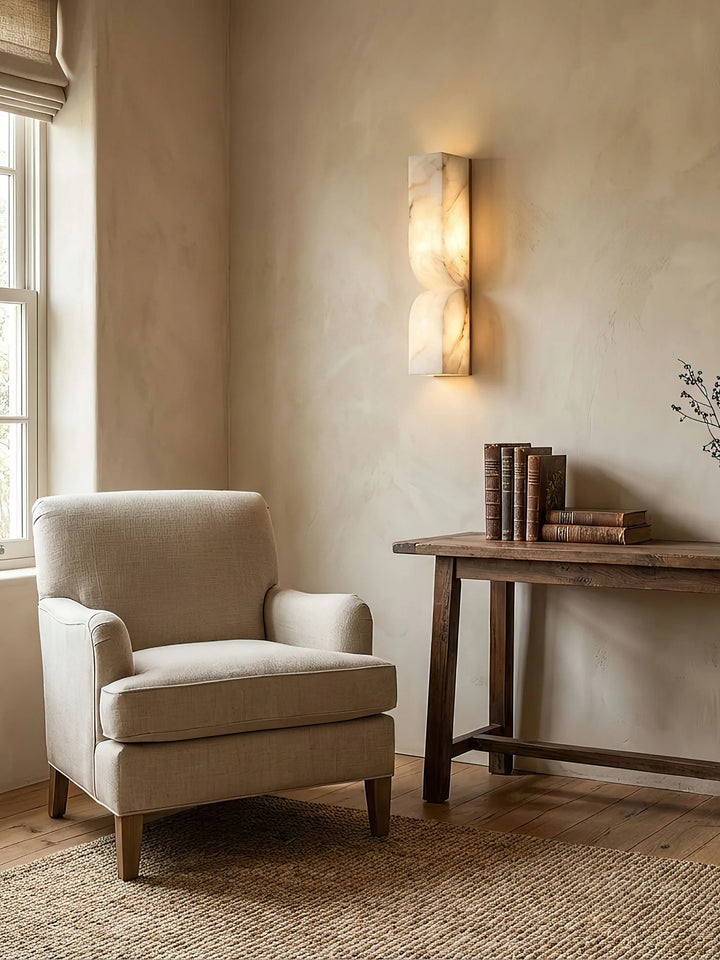 Vertical Alabaster Wall Sconce - View 3