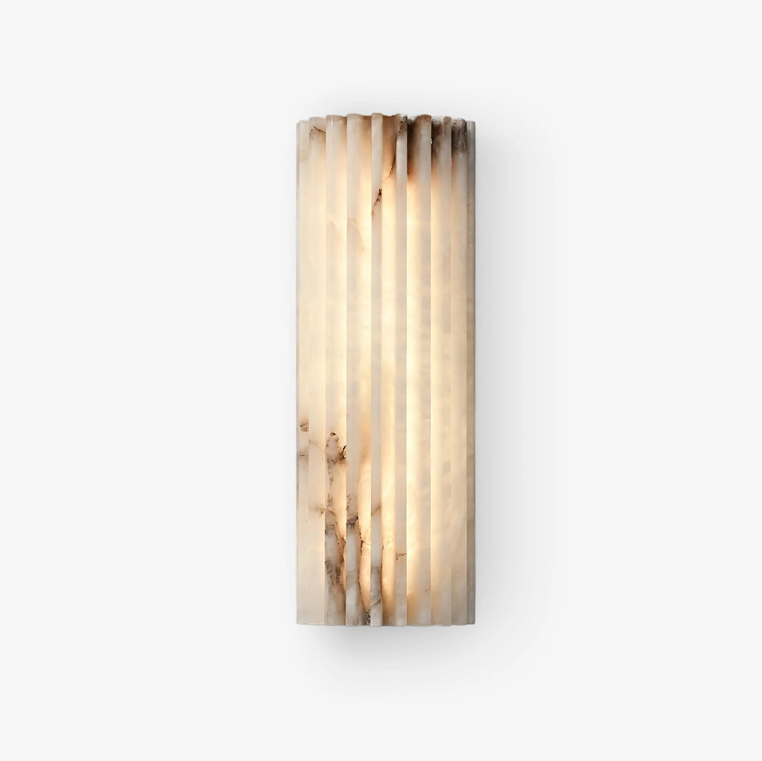 Ribbed Alabaster Wall Light in 10 x 5 x 30 cm