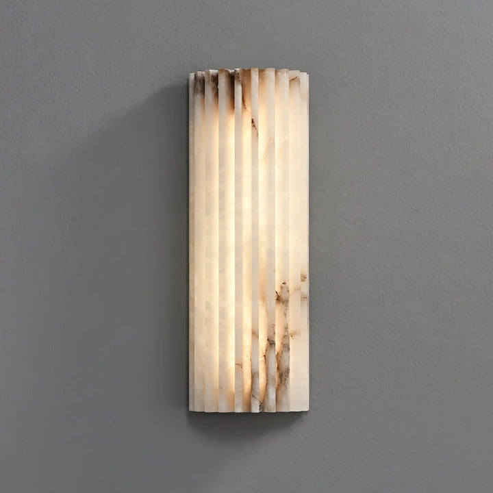 Ribbed Alabaster Wall Light in 10 x 5 x 46 cm