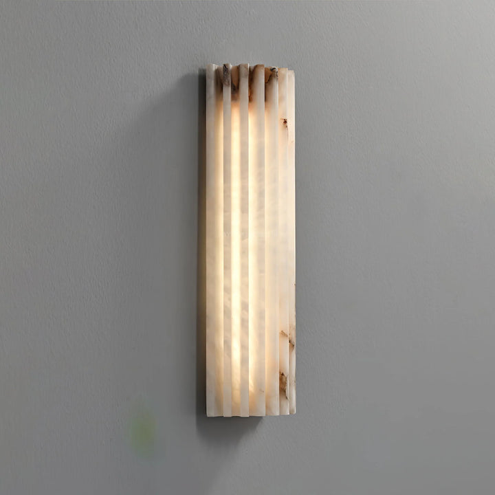 Ribbed Alabaster Wall Light in 13 x 5 x 61 cm