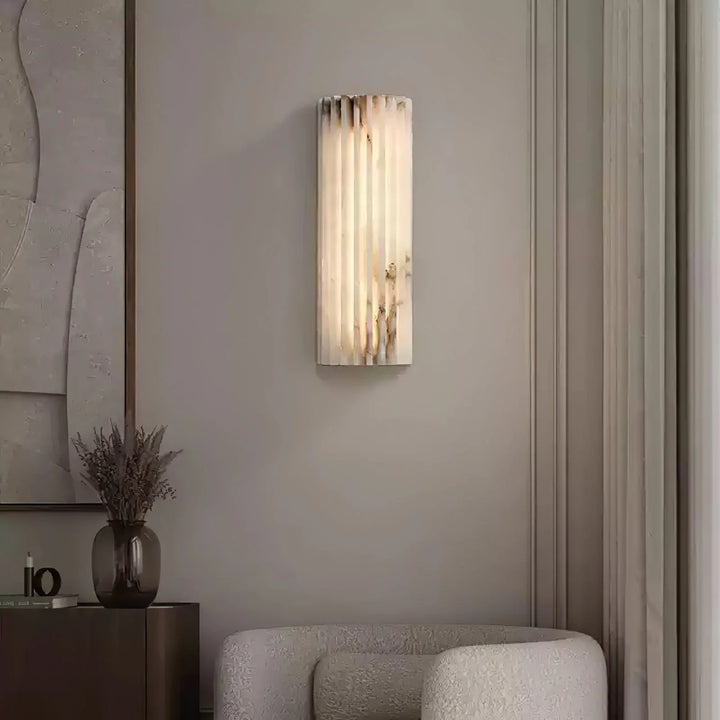 Ribbed Alabaster Wall Light