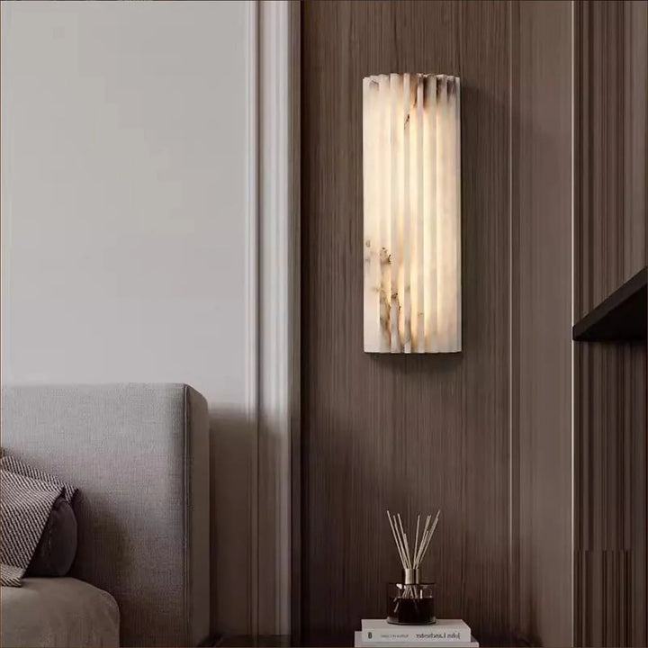 Ribbed Alabaster Wall Light - View 3