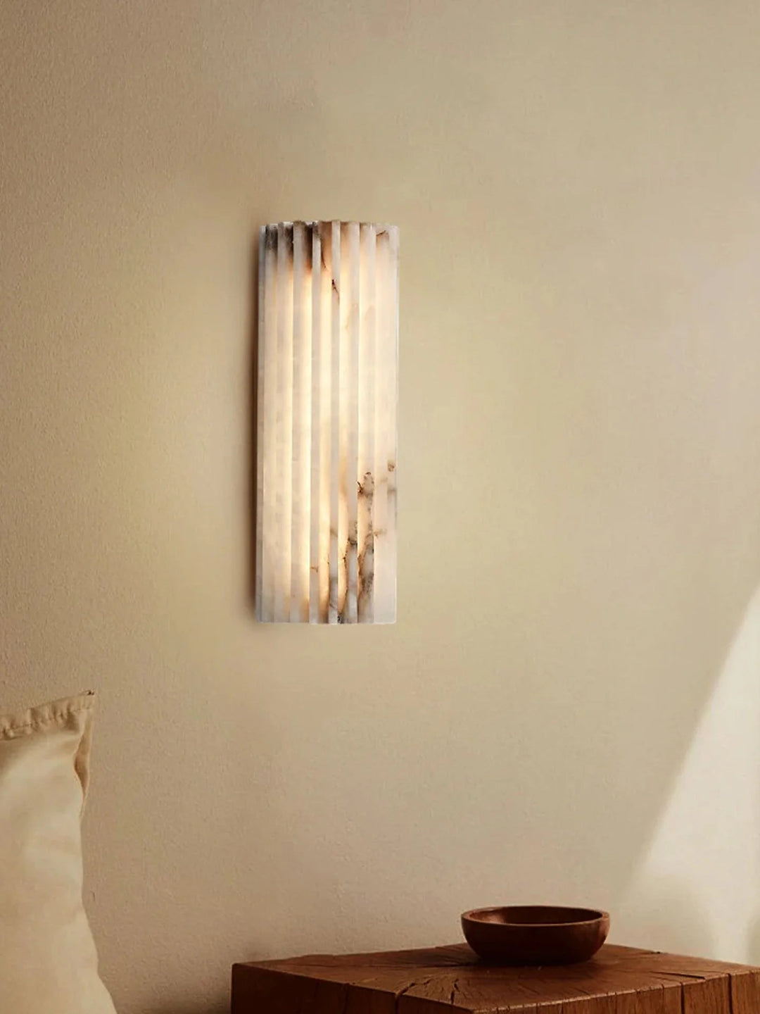 Ribbed Alabaster Wall Light - View 4
