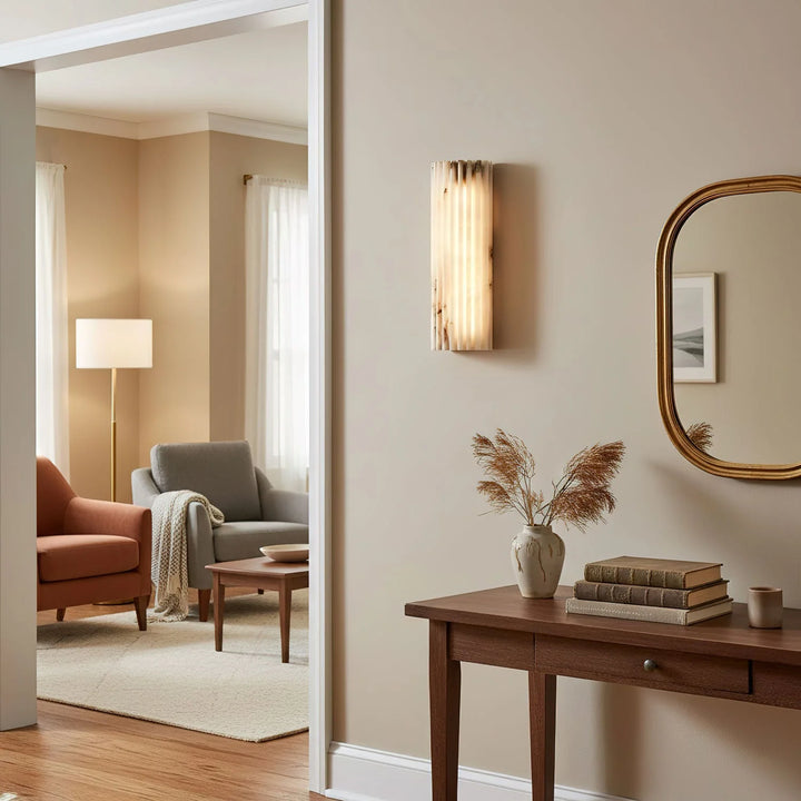 Ribbed Alabaster Wall Light - View 6