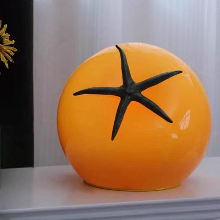 Art Deco Resin Tomato USB LED Table Lamp - Red and Yellow Decorative Light for Living Room 1