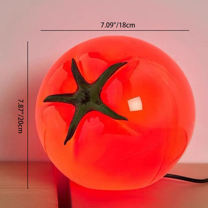 Art Deco Resin Tomato USB LED Table Lamp - Red and Yellow Decorative Light for Living Room 2